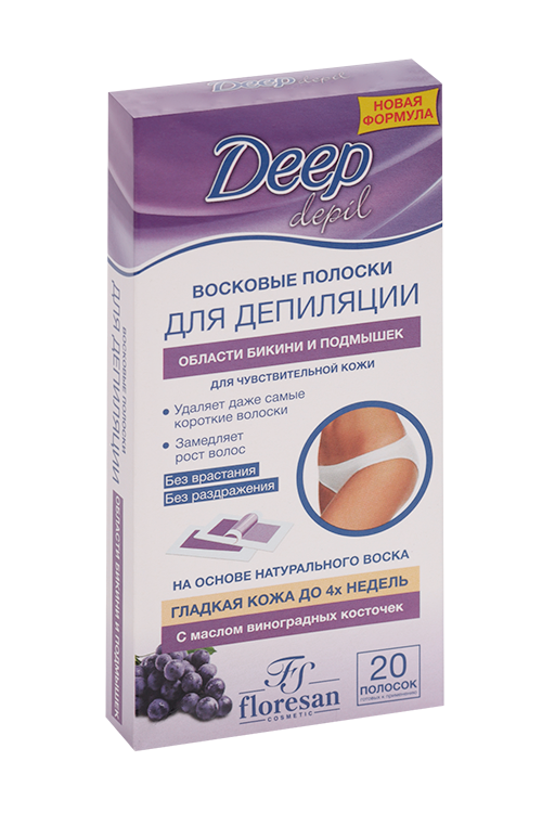 

Полоски восковые Floresan Deep depil д/депиляции области бикини и подмышек, 20 шт