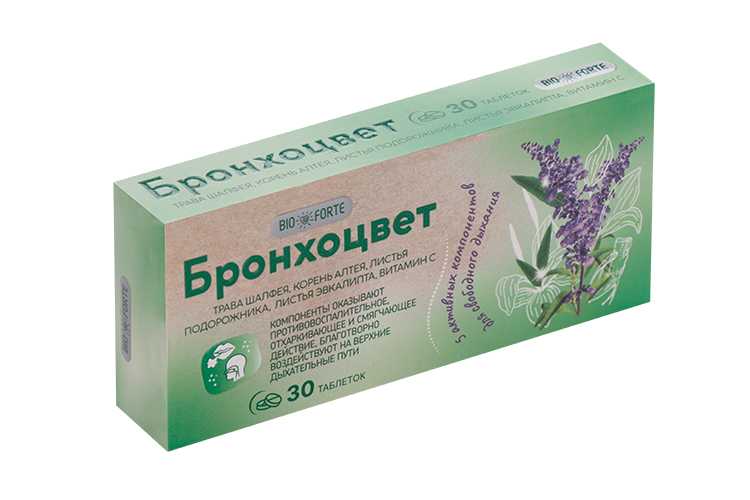 

Бронхоцвет BioForte, 30 шт, таблетки