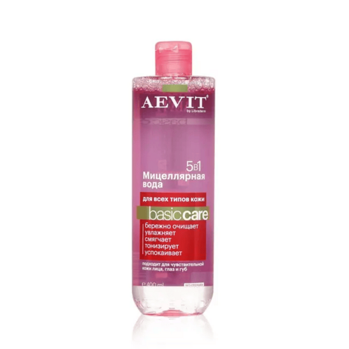 

Миццелярная вода AEVIT BY LIBREDERM BASIC CARE 5 в1 д/всех типов кожи, 400 мл