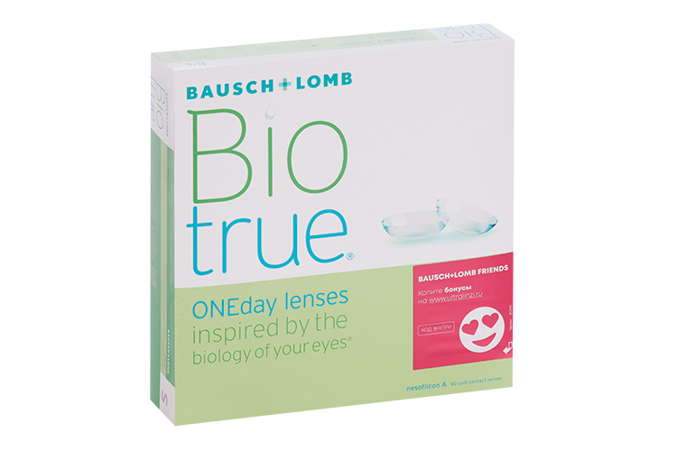 Линзы Bausch+Lomb BioTrue ONEday контактные R 8.6 (диоптрия -6,25), 90 шт