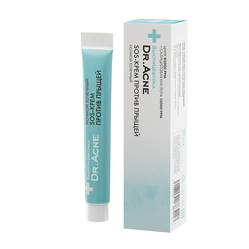 

Ночной SOS крем для лица с цинком против прыщей (акне) Dr. Acne, 10 мл/ туба