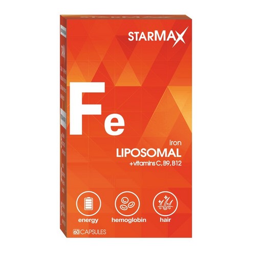 Железо липосомальное+Вит С В9 В12 Smarmax, 436 мг, 60 шт, капсулы