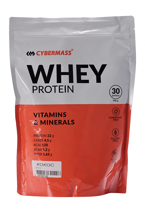 

Коктейль Cybermass whey protein белковый кокос, 900 г