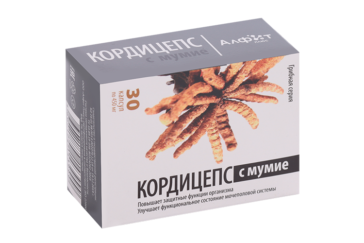 Кордицепс с мумиё, 450 мг, 30 шт, капсулы