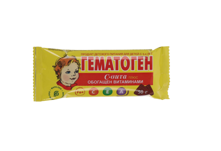 

Гематоген С-Вита Плюс д/детского питания с 3-х лет, 50 г