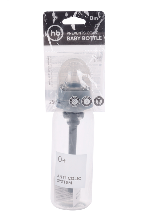 

Бутылочка Happy Baby антиколиковая с силиконовой соской graphite, 250 мл