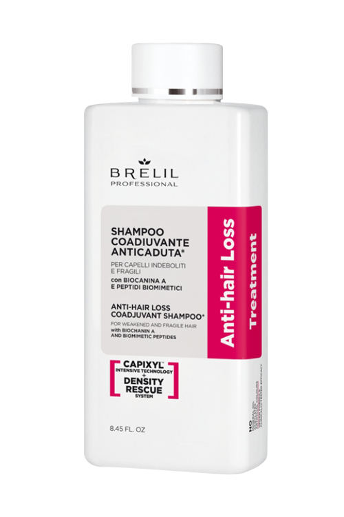 

Вспомогательный шампунь Brelil professional AMINO TREATMENT ANTI-HAIR LOSS SHAMPOO против выпадения волос, 250 мл.