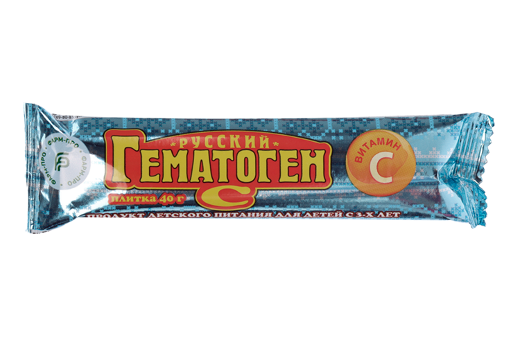 Гематоген Русский с вит С д/детского питания, 40 г, плитки Фарм-про