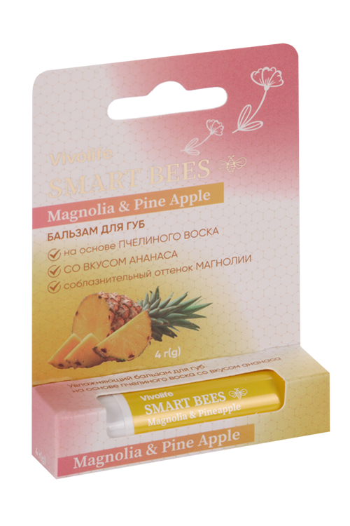 

Бальзам д/губ Vivolife Smart Bees Magnolia&Pine Apple, 4 г