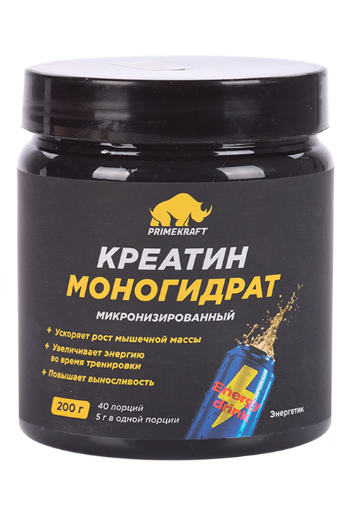 Креатин Prime Kraft Monohydrate Энергетик, 200 г, банка