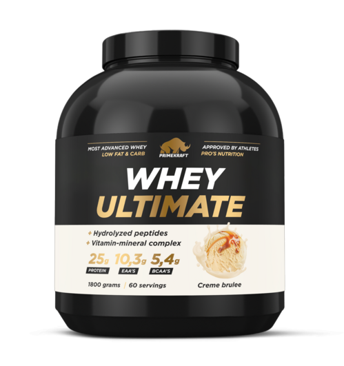 Протеин Prime Kraft Whey Ultimate со вкусом Крем-брюле, 1 800 г