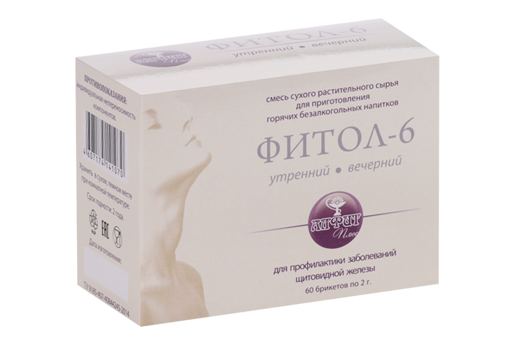 

Фитосбор Алфит Плюс Фитол-6 д/щитовидной железы, 2 г, 60 шт, брикеты