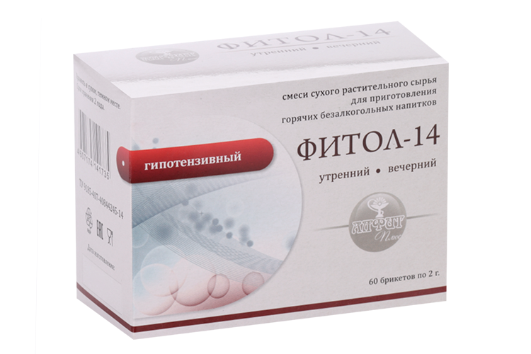 

Фитосбор Алфит Плюс Фитол-14 гипотензивный, 2 г, 60 шт, брикеты
