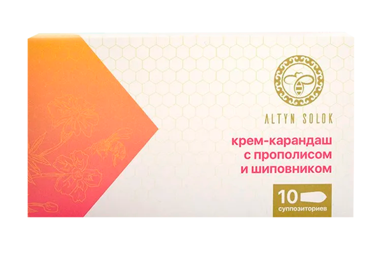 

Крем-карандаш Altyn Solok с прополисом/шиповником, 2 г, 10 шт
