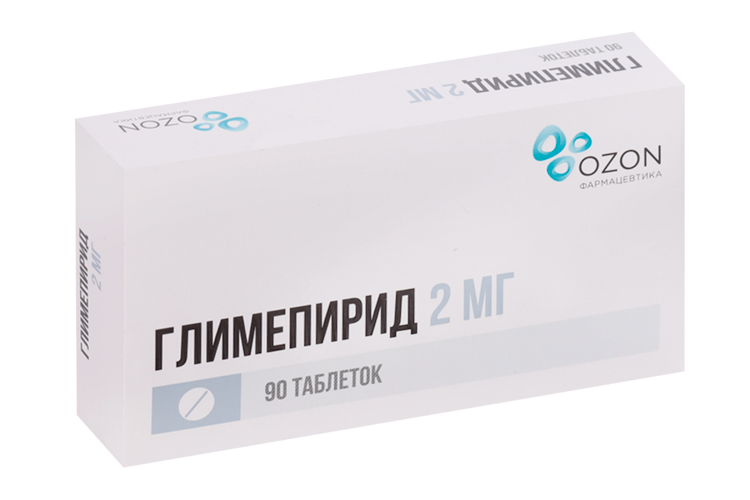 

Глимепирид 2 мг, 90 шт, таблетки