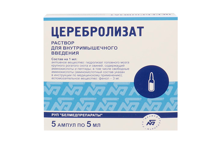 

Церебролизат, 5 мл, 5 шт, раствор для внутримышечного введения