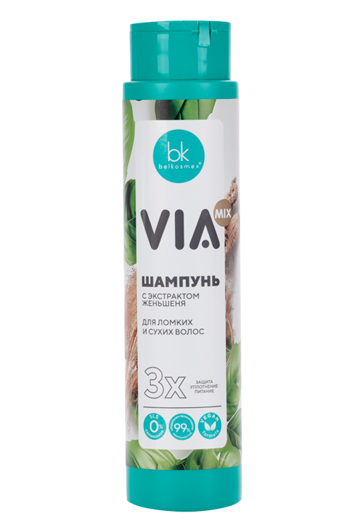 

Шампунь Belkosmex VIA mix с экстрактом женьшеня, 390 г