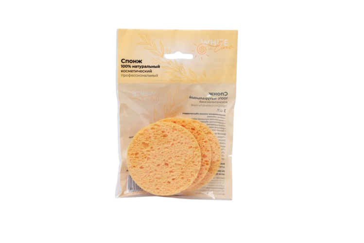 Спонж White Line 100% натуральный профессиональный косметический, 3шт