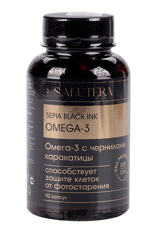

Омега-3 Salutera с чернилами каракатицы, 1 000 мг, 90 шт, капсулы