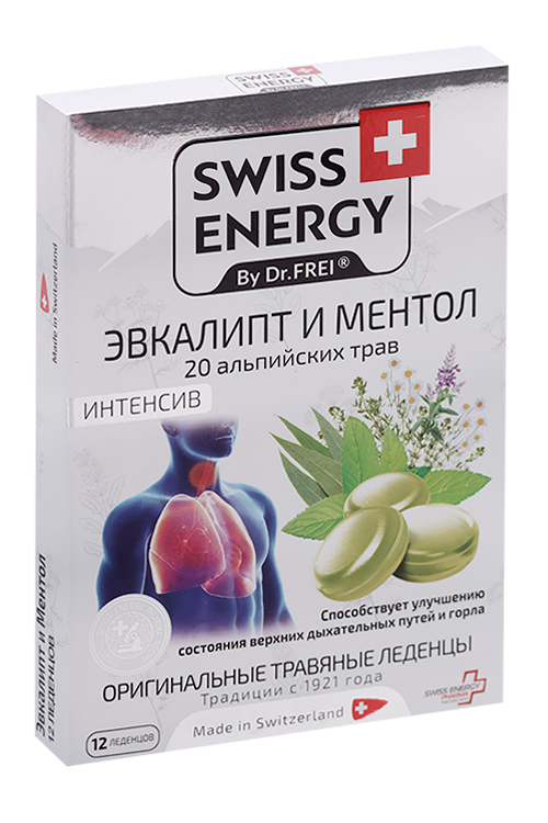 

Леденцы Эвкалипт и ментол Swiss Energy, 12 шт