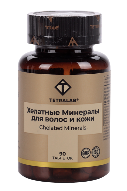 

Хелатные минералы Тетралаб д/волос и кожи, 90 шт, таблетки