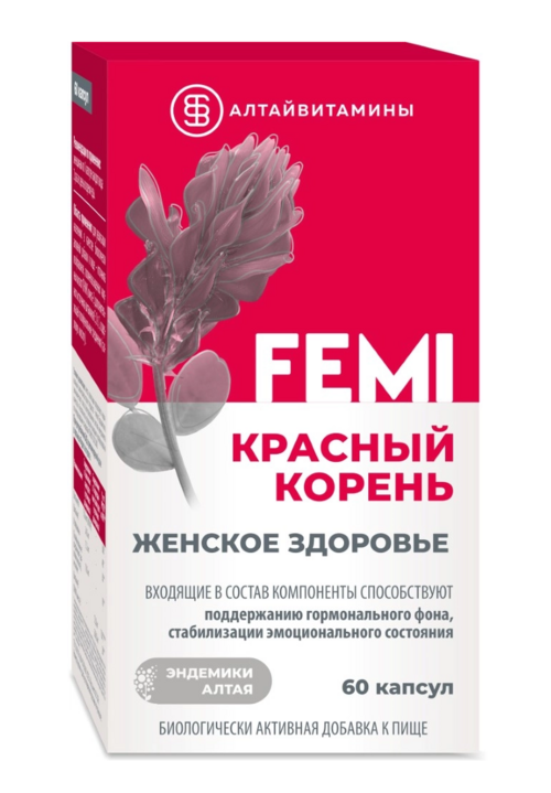 

Красный корень FEMI женское здоровье Алтайвитамины, 60 шт, капсулы