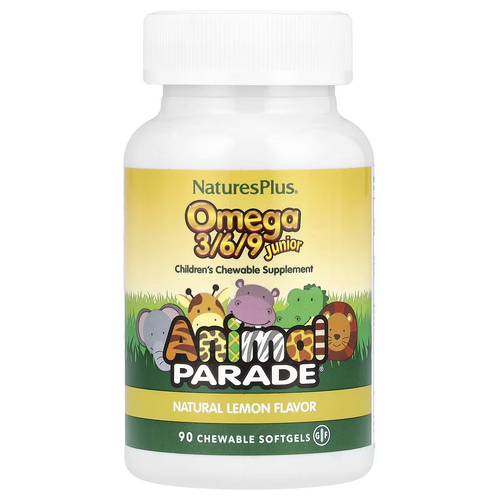 

Омега 3-6-9 Animal Parade Junior со вкусом лимона, 90 шт, капсулы жевательные
