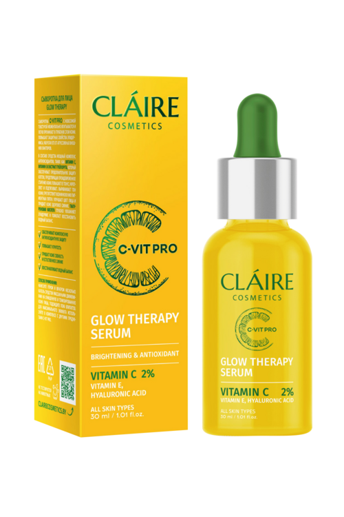 

Сыворотка CLAIRE Cosmetics Glow therapy c-vit pro д/лица, 30 мл