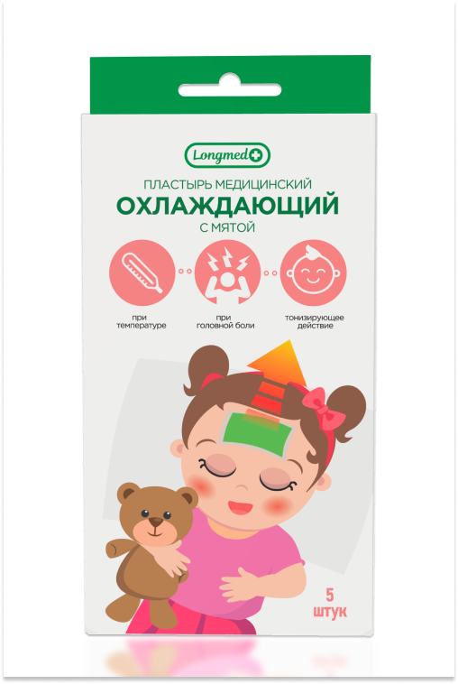 

Пластырь охлаждающий с мятой Longmed+, 5 шт