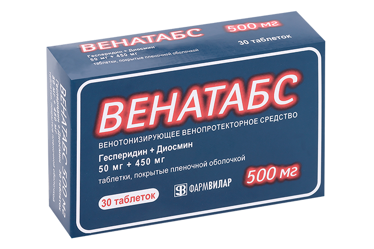 

Венатабс 50 мг+450 мг, 30 шт, таблетки покрытые пленочной оболочкой