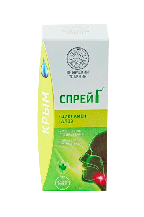 

Спрей-бальзам Крымский травник д/полости рта цикламен/алоэ, 30 мл