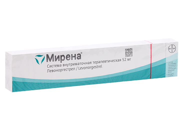 

Мирена 52 мг, внутриматочная терапевтическая система