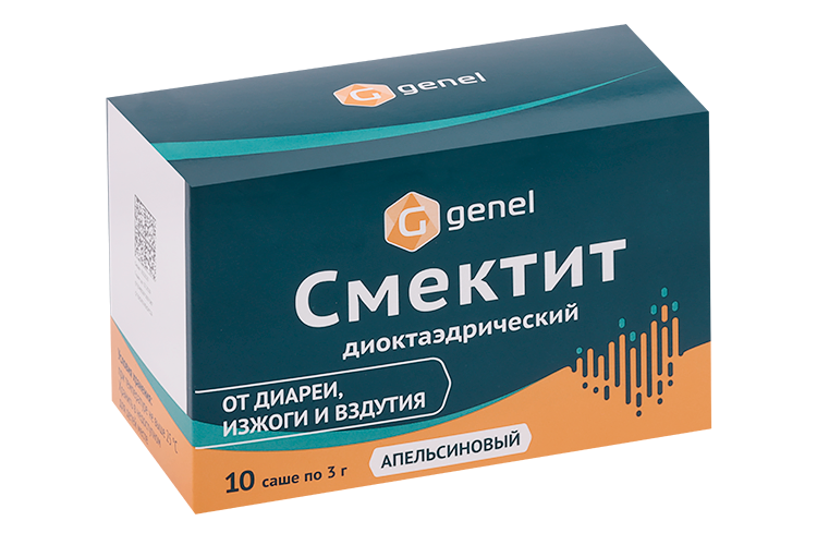 

Смектит диоктаэдрический 3 г, 10 шт, порошок для приготовления суспензии для приема внутрь с ароматом апельсина