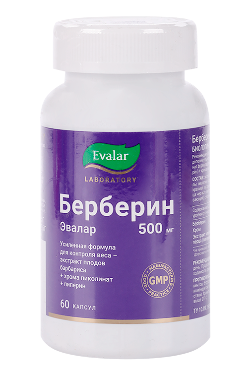 

Берберин Эвалар, 0,36 г, 60 шт, капсулы