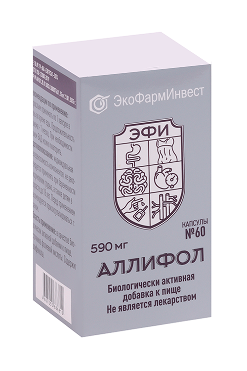

Аллифол, 590 мг, 60 шт, капсулы