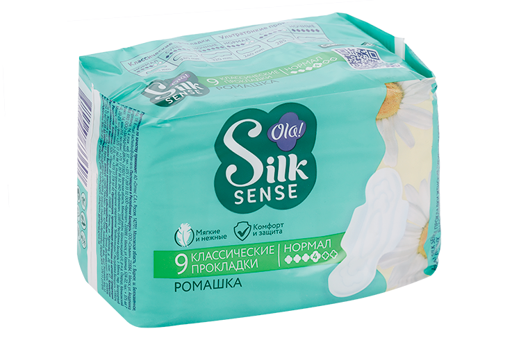 

Прокладки Ола SILK SENSE ромашка д/нормал выделений, 9 шт