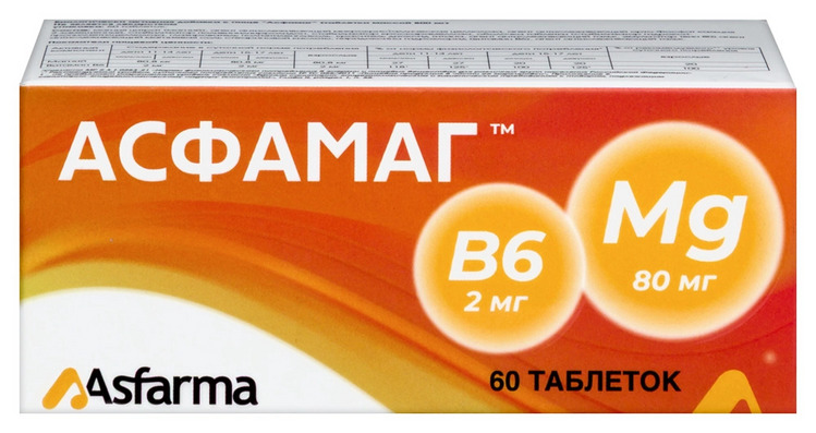 Асфамаг, 800 мг, 60 шт, таблетки