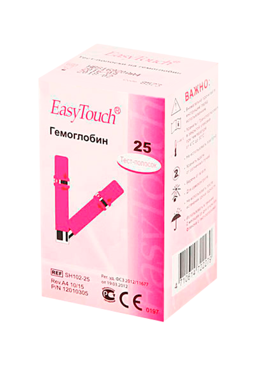 

Тест-полоски EasyTouch на гемоглобин, 25 шт