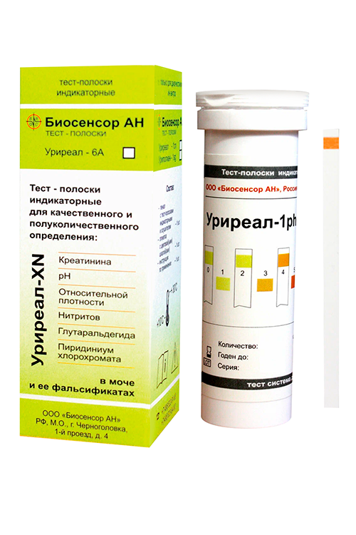 

Тест-полоски Уриреал-1рН индикаторные д/анализа мочи, 50 шт