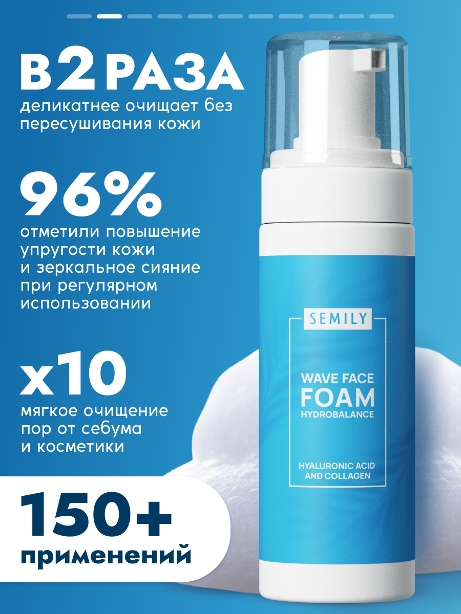

Увлажняющая пенка для умывания SEMILY Hyaluronic Foam Hydra Revolution 150 мл