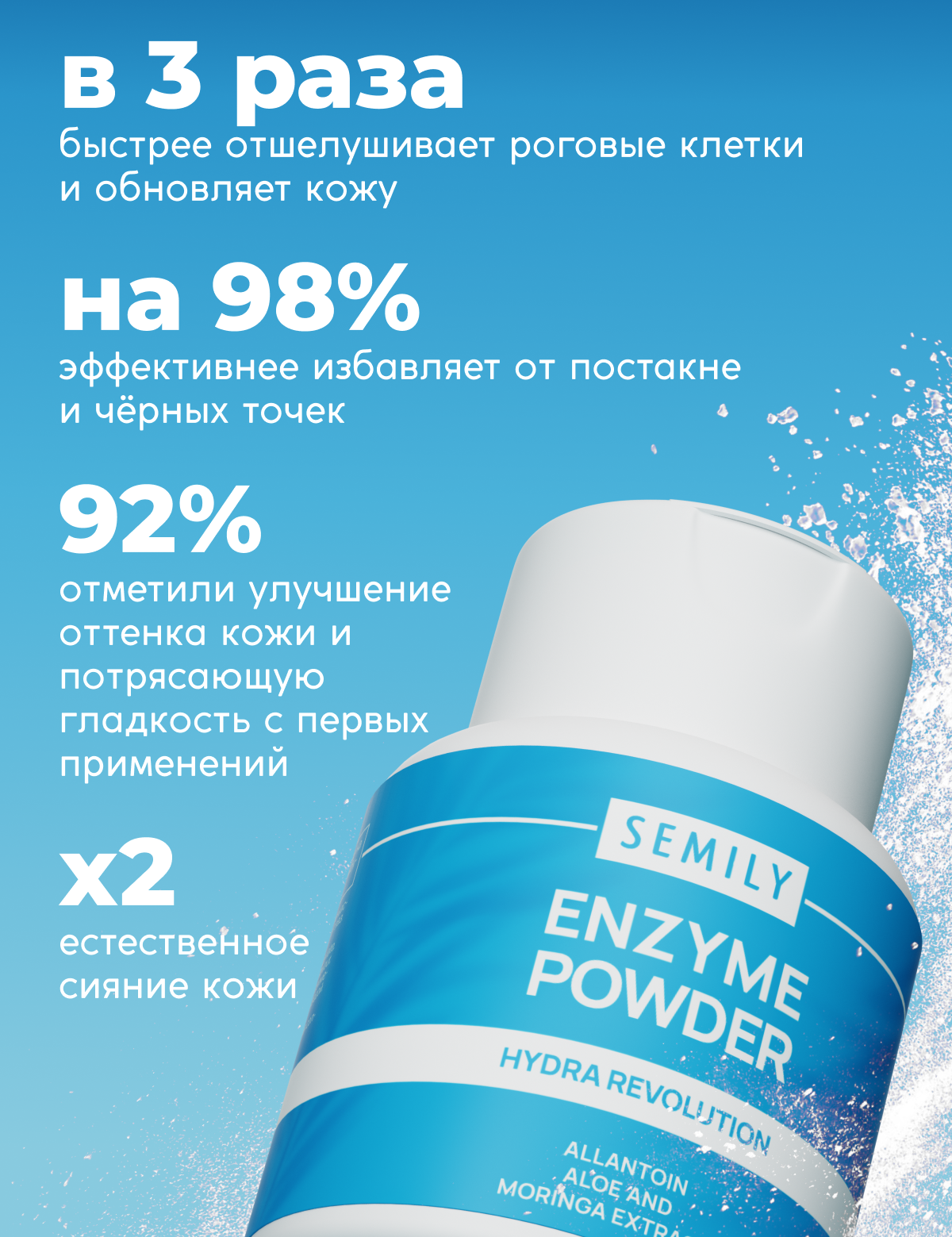 

Энзимная пудра для умывания SEMILY "HYDRA REVOLUTION" 75 г