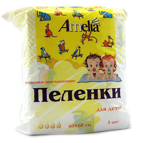 Пеленки Амелия детские 60х60 см, 5 шт