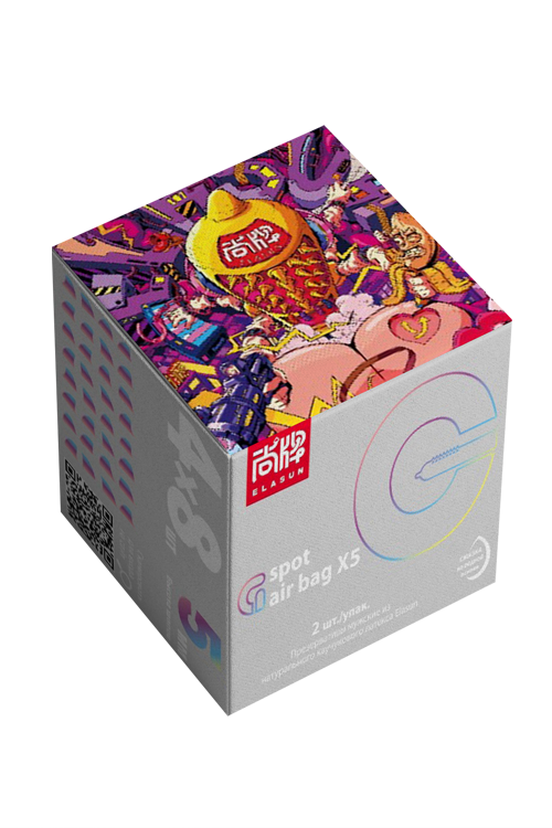 Презервативы Elasun G-spot Air Bag X5 особо тонкие с пупырышками - 2 шт