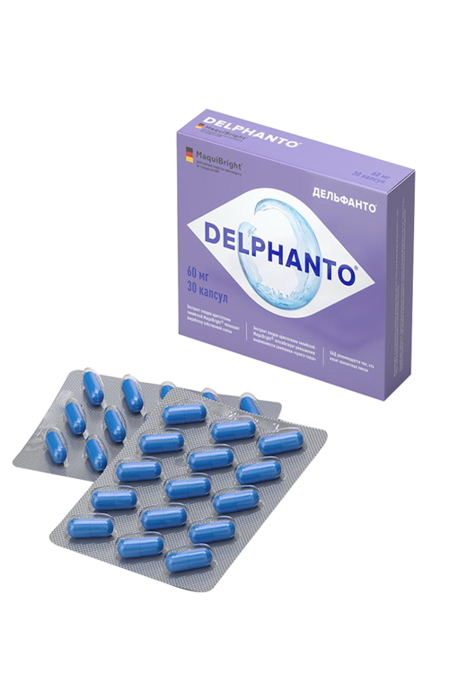 

Витамины для глаз Дельфанто - профилактика Сухого Глаза, БАДы для зрения, 30 штук в упаковке