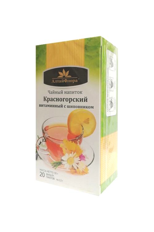 Чайный напиток Красногорский Витаминный с шиповником/смородиной, 1,5 г, 20 шт, Алтайская чай комп