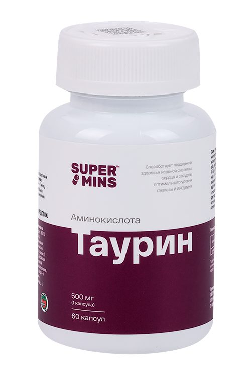 

Таурин Supermins, 60 шт, капсулы