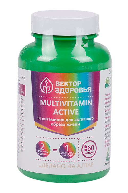 

Комплекс Мультивитамин актив Вектор здоровья, 60 шт, капсулы
