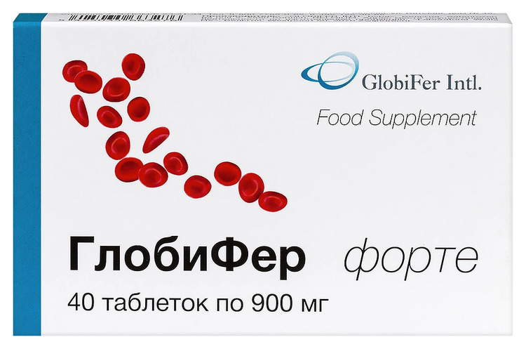 Глобифер форте, 900 мг, 40 шт, таблетки