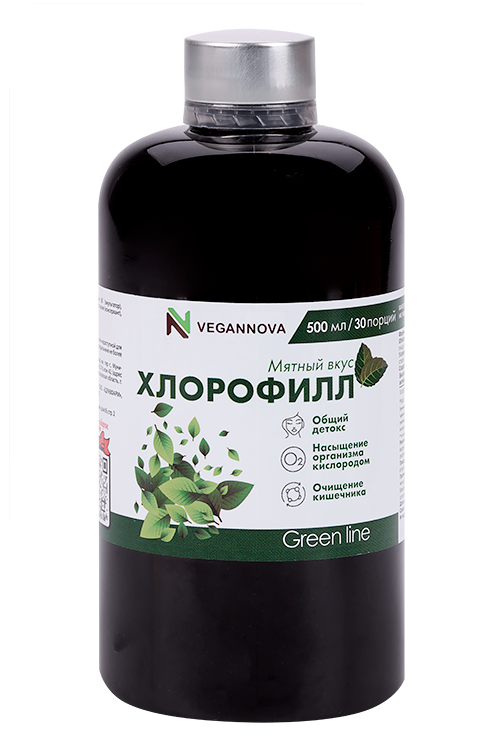 

Хлорофилл VeganNova натуральный вкус мята жидкий, 500 мл, (30 порций)