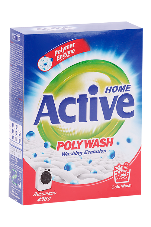 

Порошок ACTIVE д/стирки автомат Poly Wash Polymer Enzyme 450 г